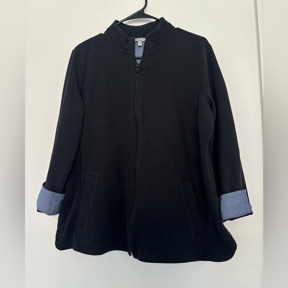 Talbots Black Zip Up Sz X